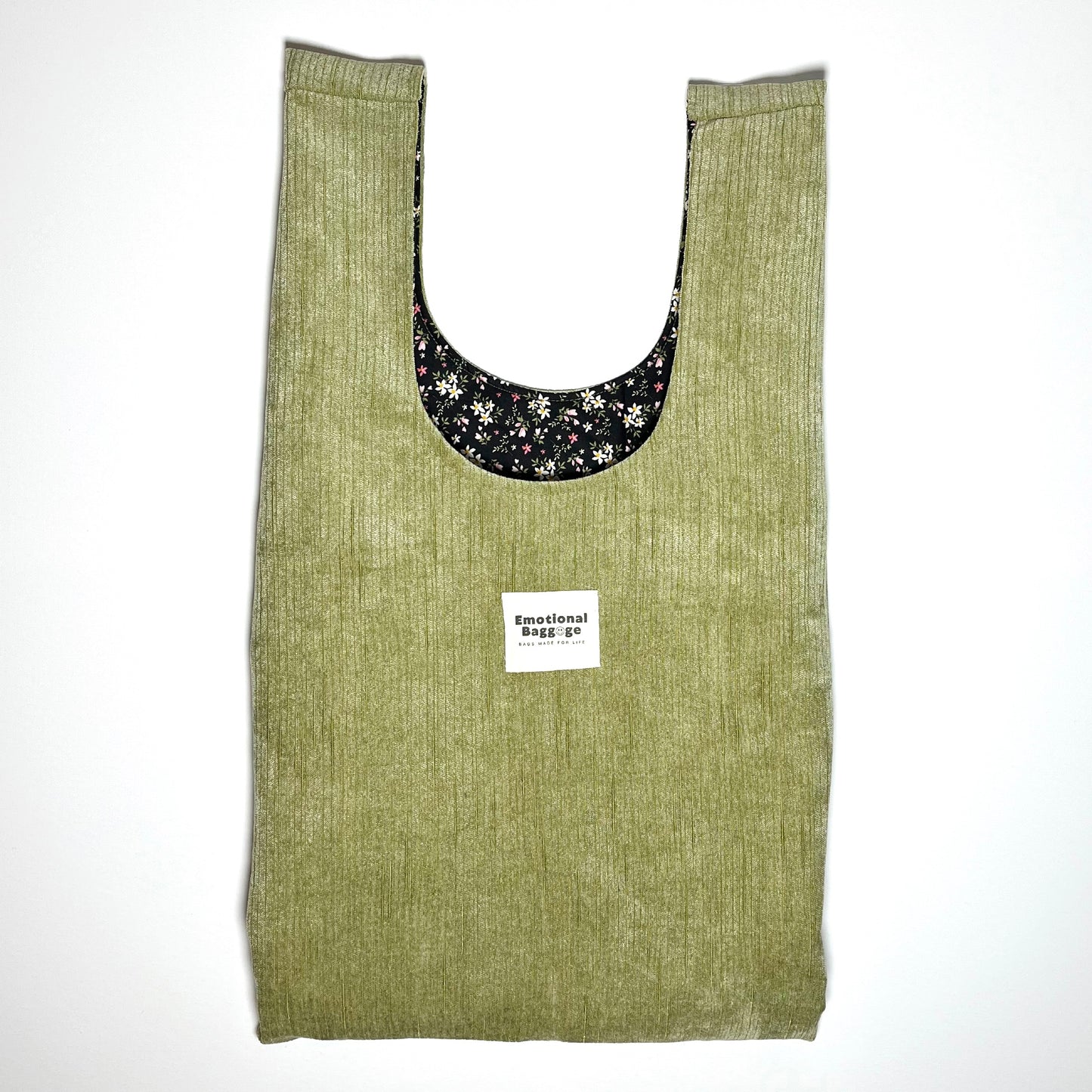 Emotional Baggage Shopper – Green Corduroy