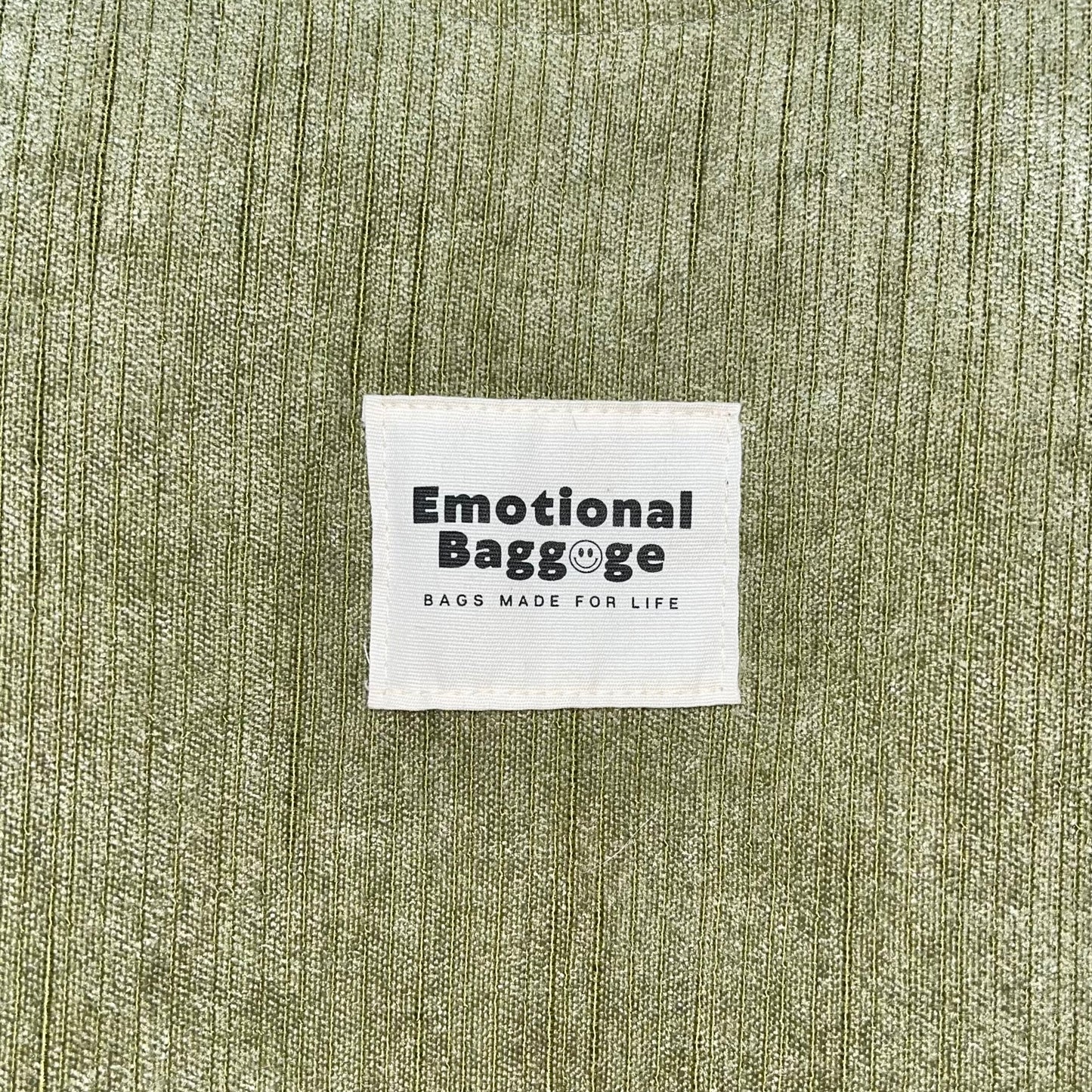 Emotional Baggage Shopper – Green Corduroy