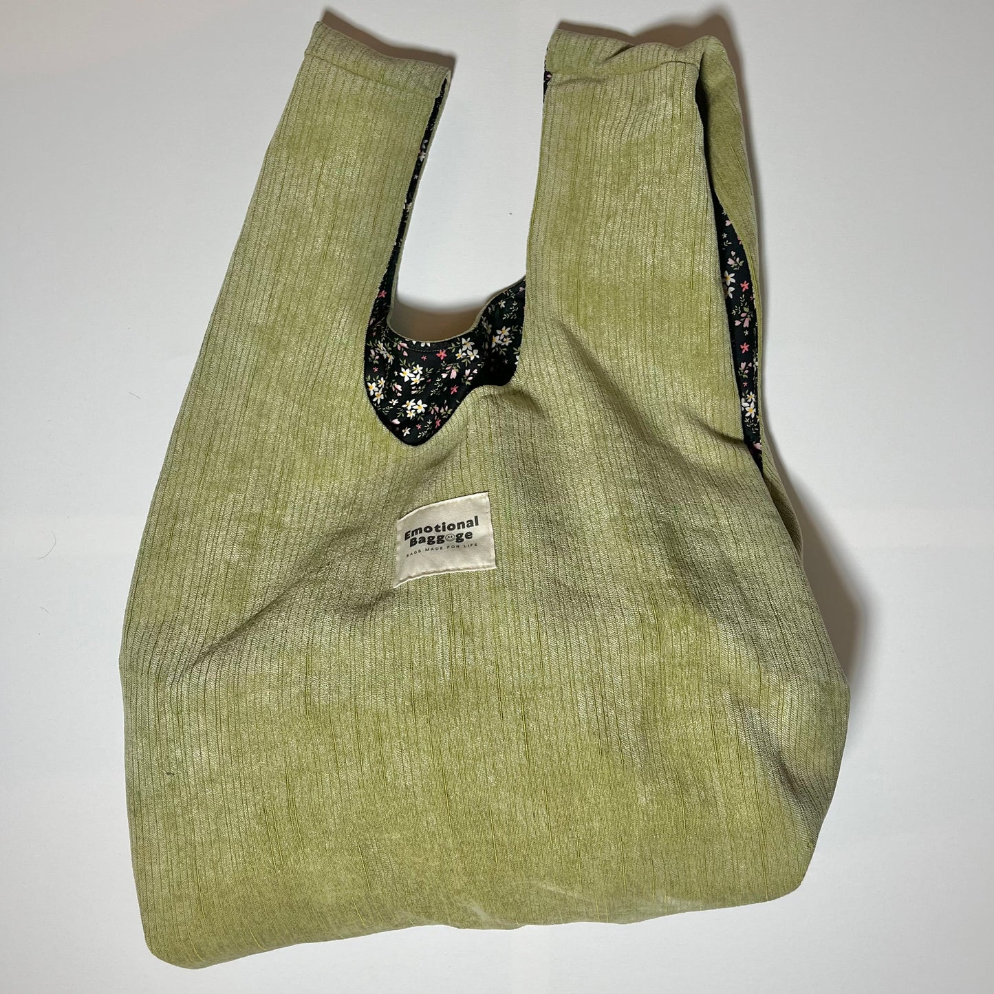 Emotional Baggage Shopper – Green Corduroy