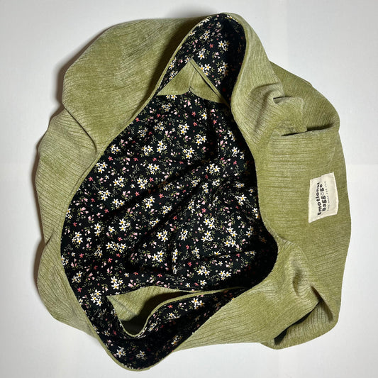 Emotional Baggage Shopper – Green Corduroy