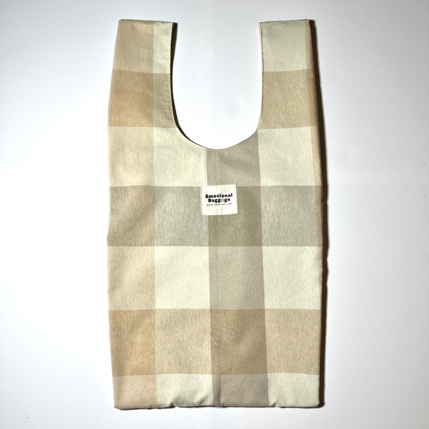 Emotional Baggage Shopper – Beige Gingham