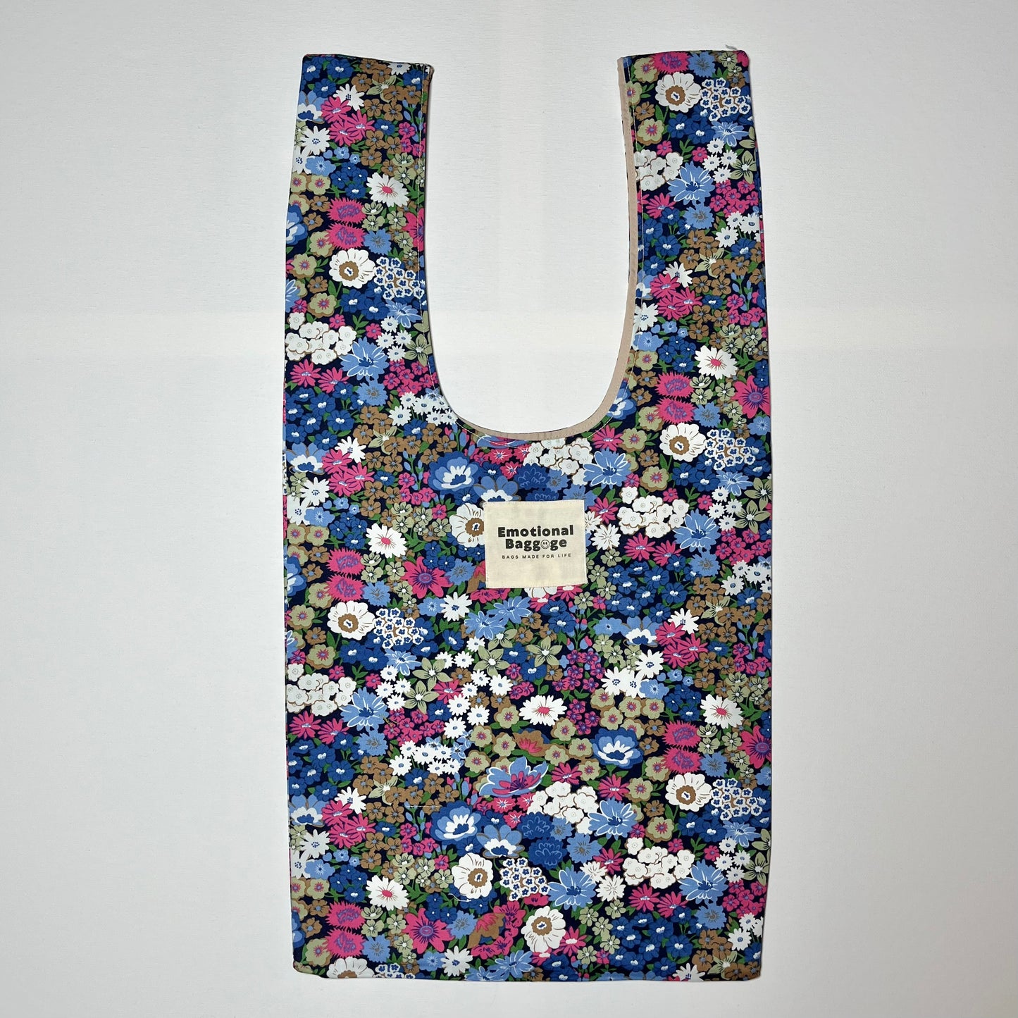 Emotional Baggage Shopper – Modern Blue Floral