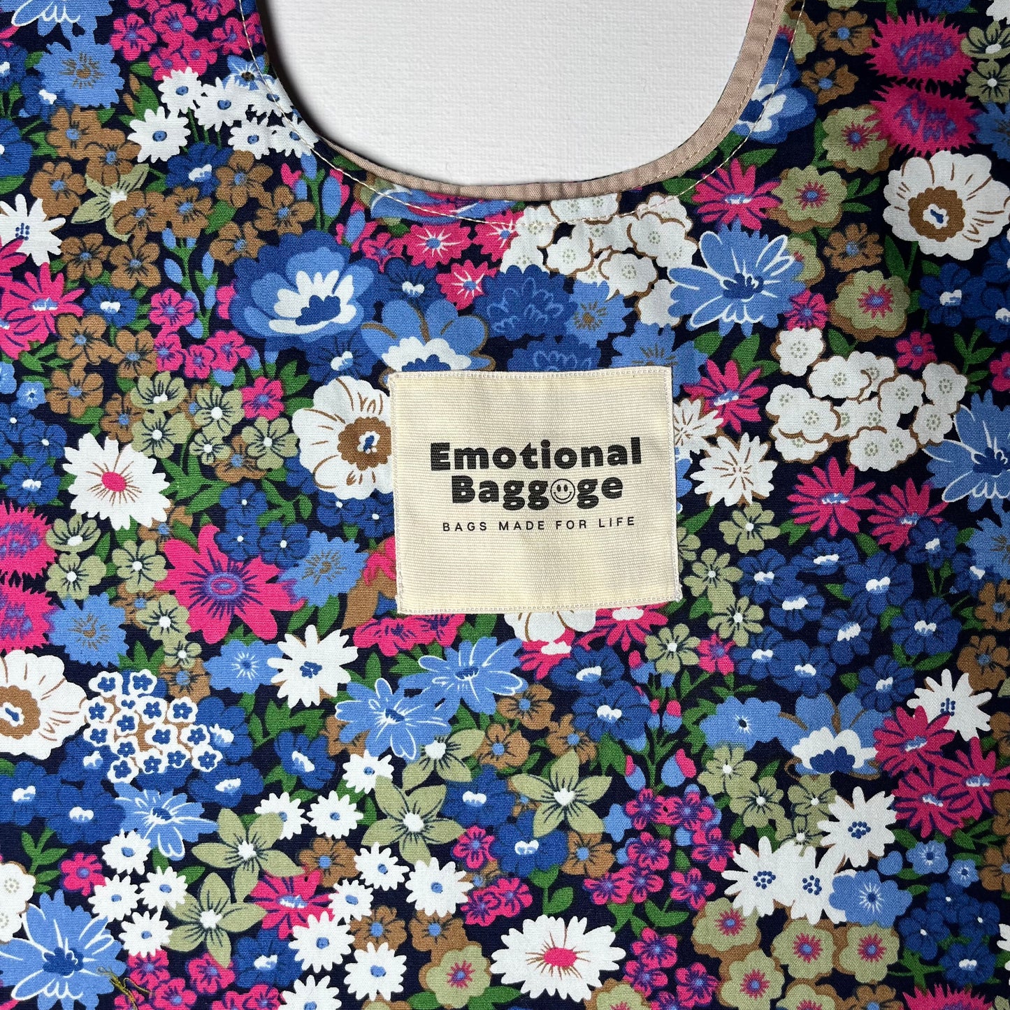 Emotional Baggage Shopper – Modern Blue Floral