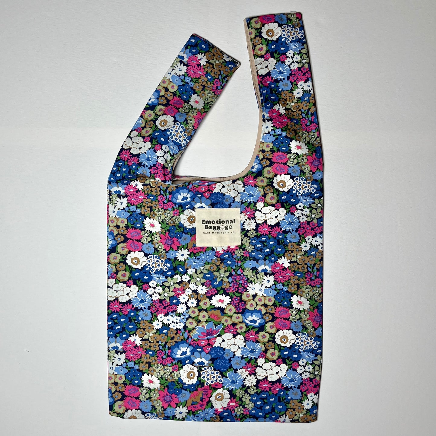 Emotional Baggage Shopper – Modern Blue Floral