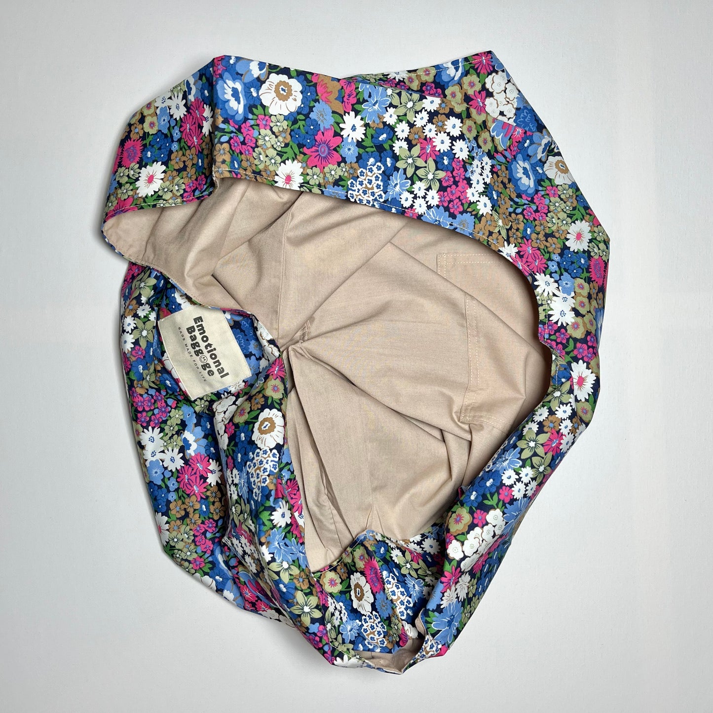 Emotional Baggage Shopper – Modern Blue Floral