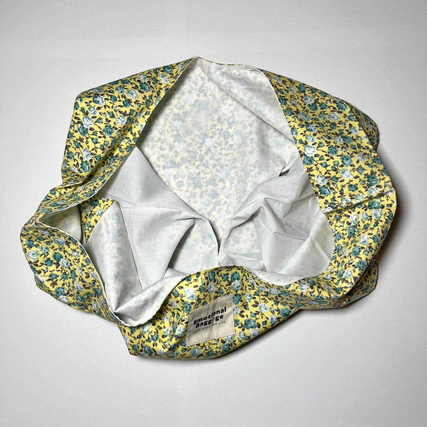 Emotional Baggage Shopper – Yellow & Blue Vintage-Inspired