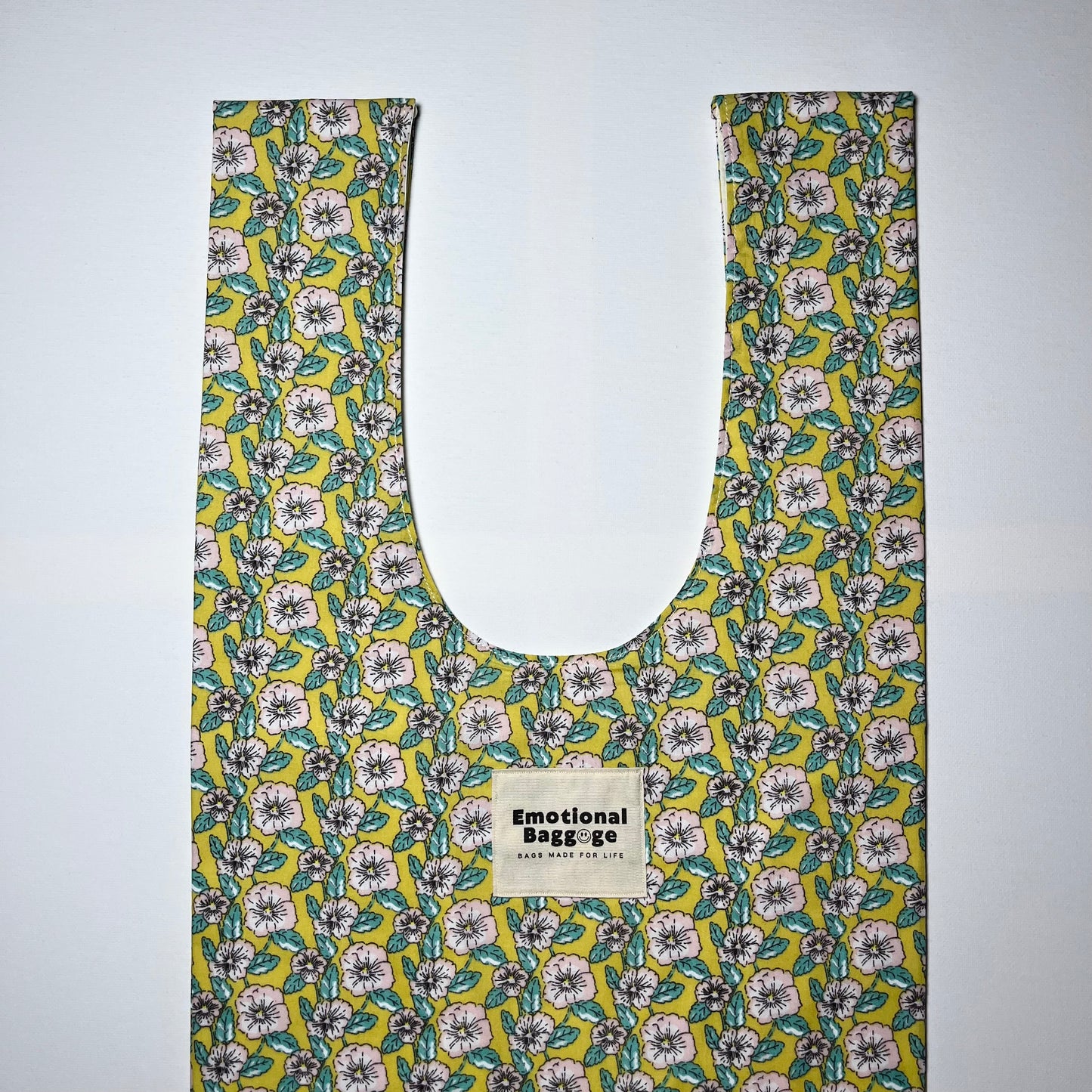 Emotional Baggage Shopper – Yellow & Pink Vintage-Inspired