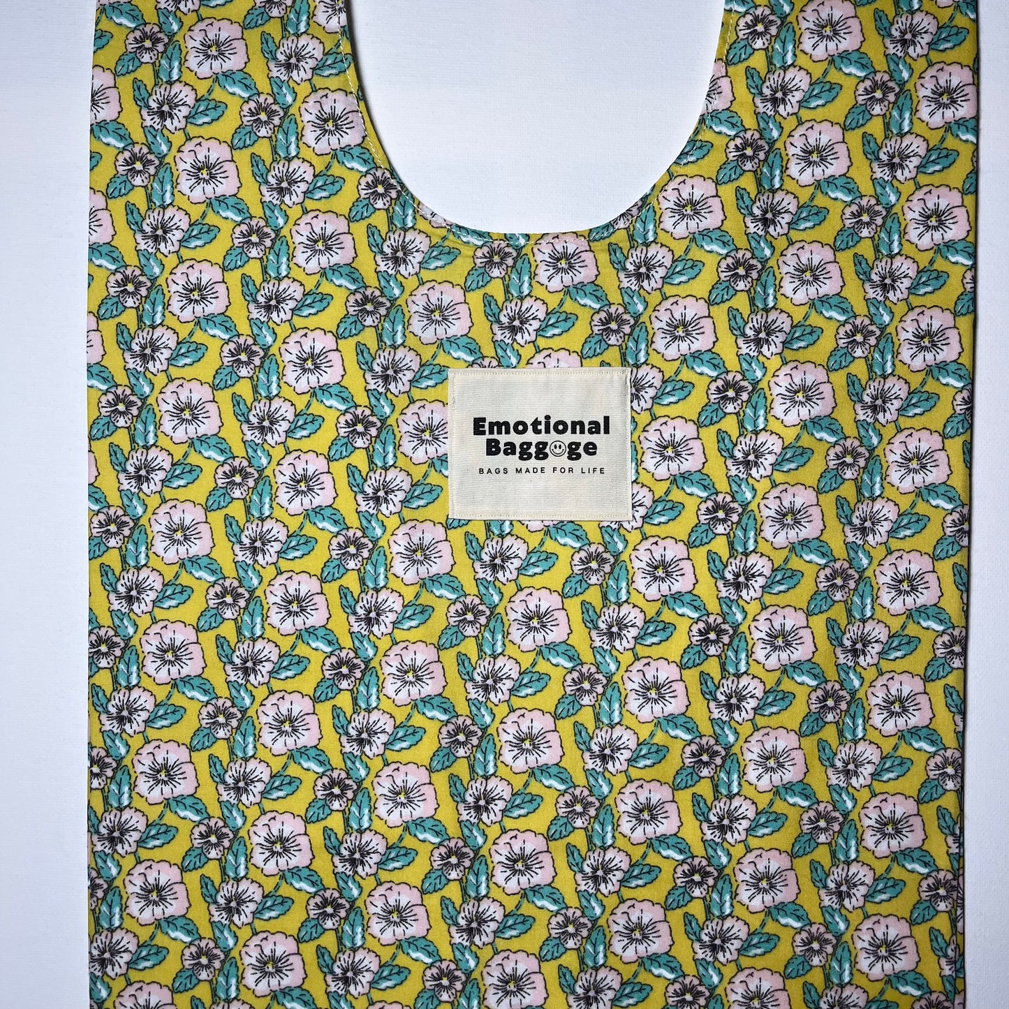 Emotional Baggage Shopper – Yellow & Pink Vintage-Inspired