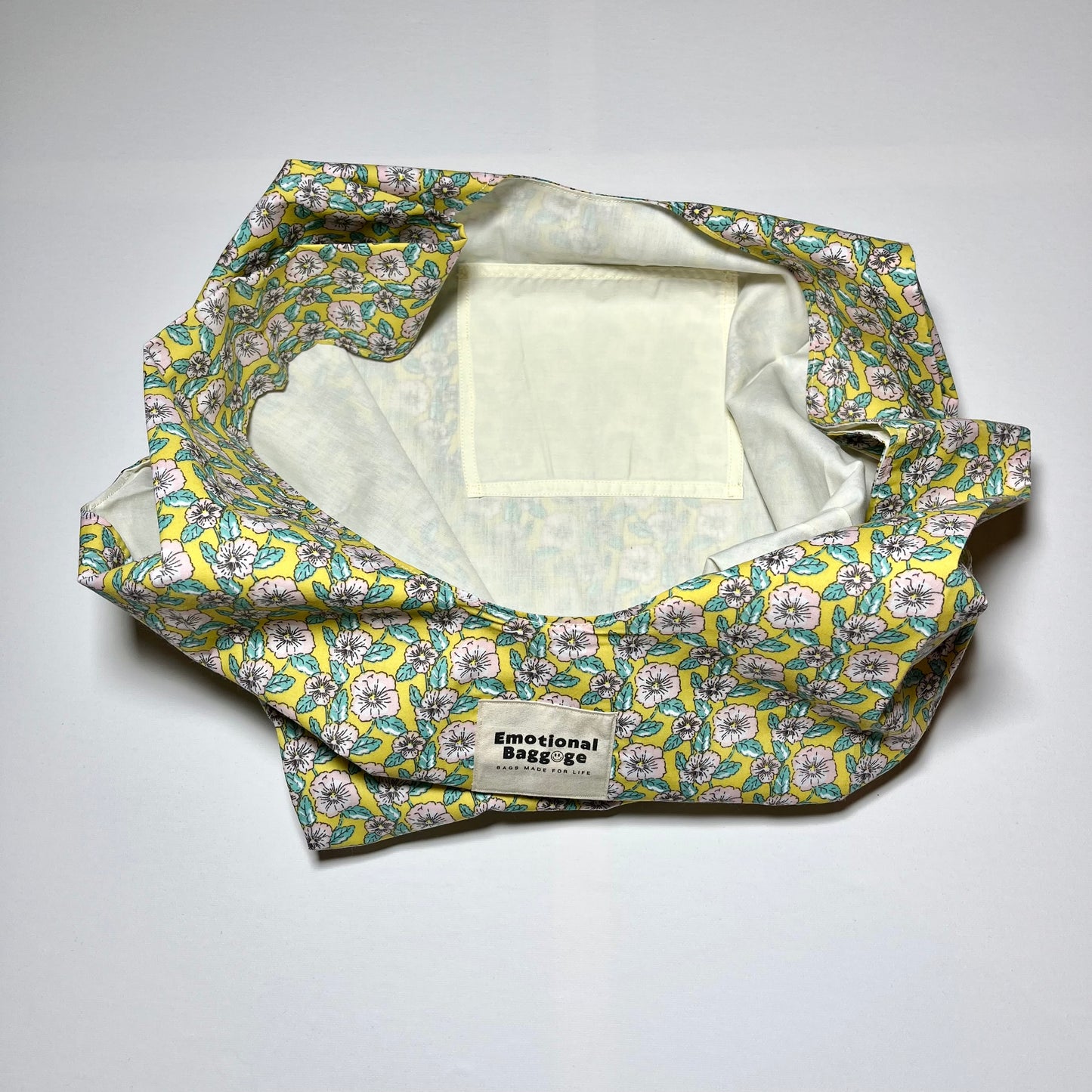 Emotional Baggage Shopper – Yellow & Pink Vintage-Inspired