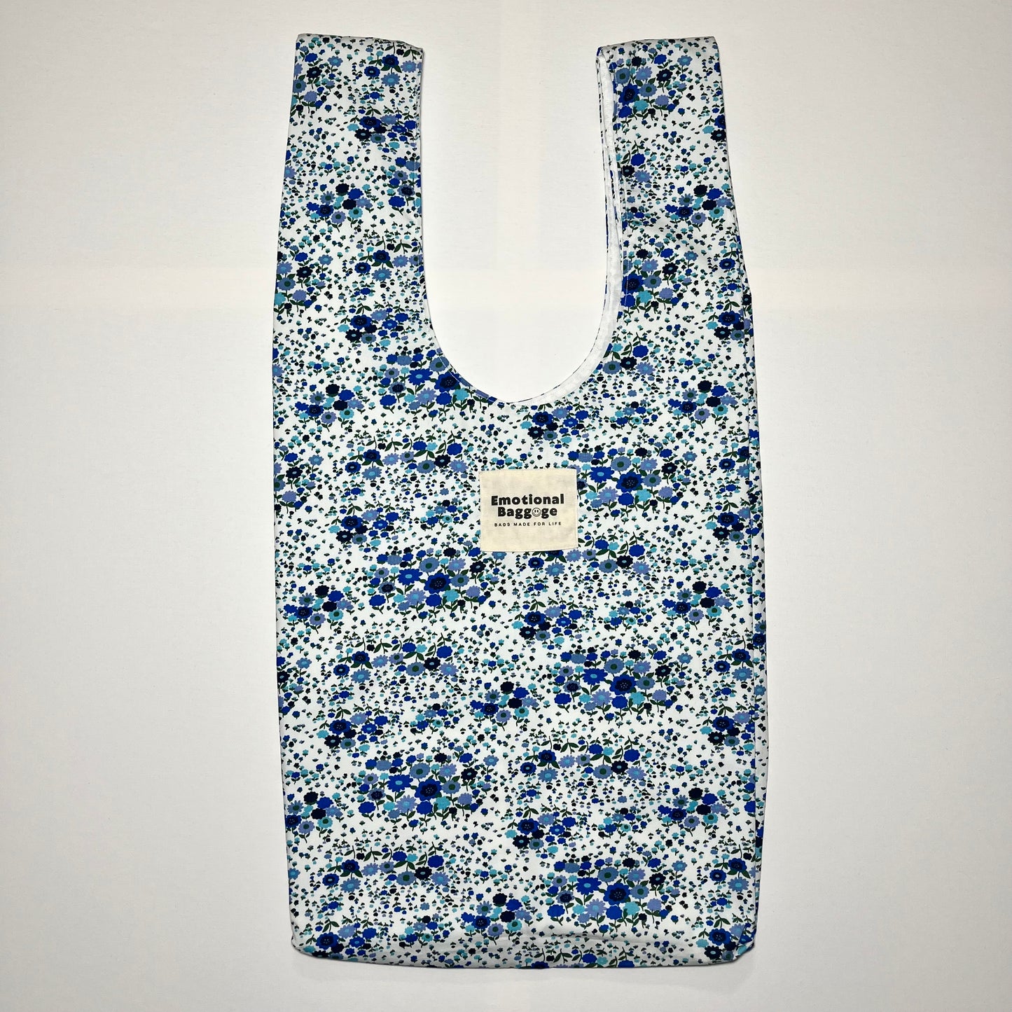 Emotional Baggage Shopper – Blue Ditsy Floral