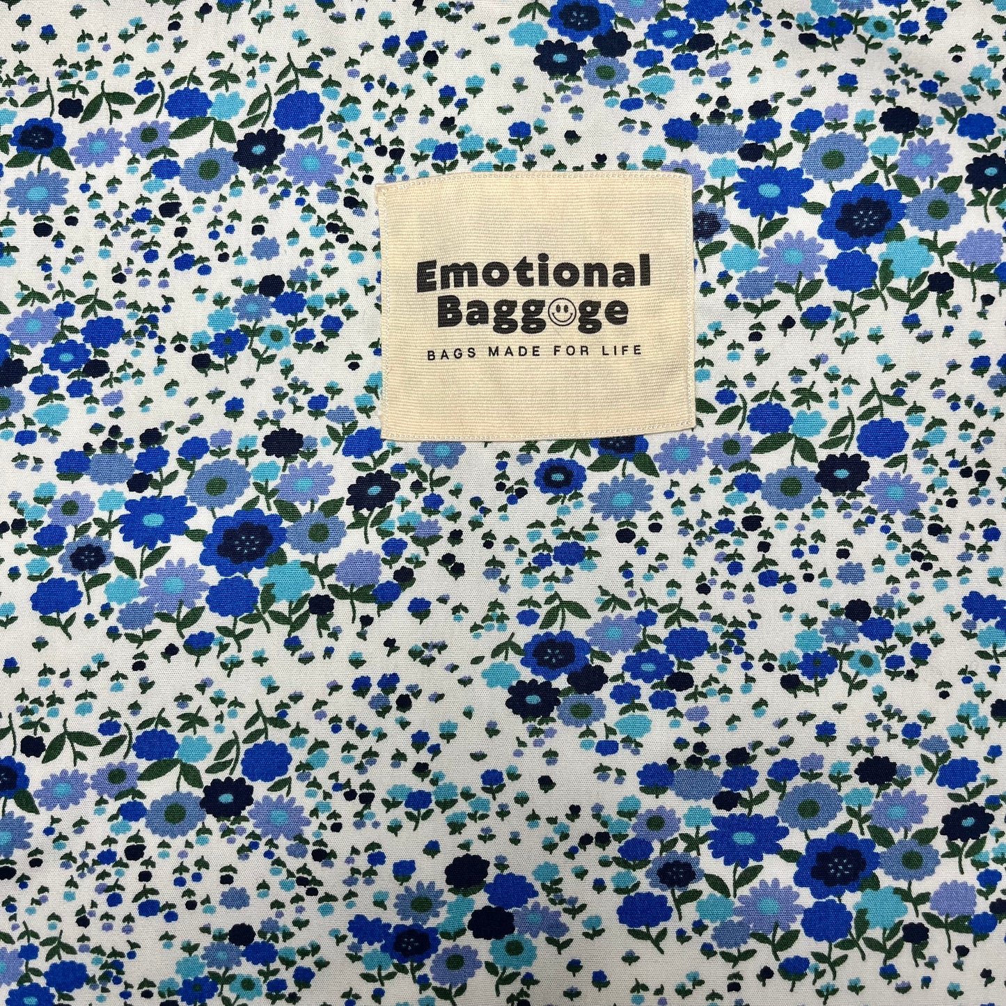Emotional Baggage Shopper – Blue Ditsy Floral