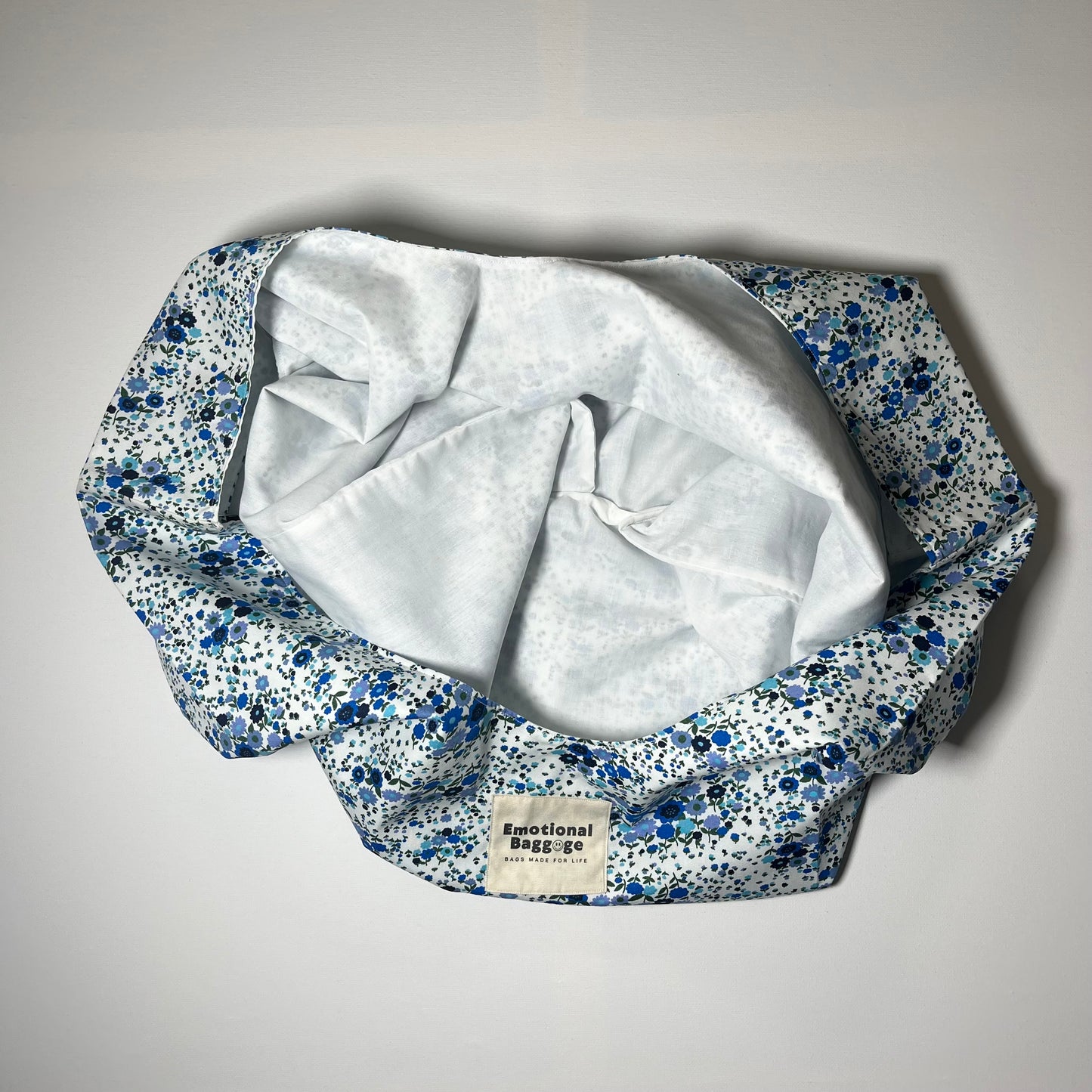 Emotional Baggage Shopper – Blue Ditsy Floral