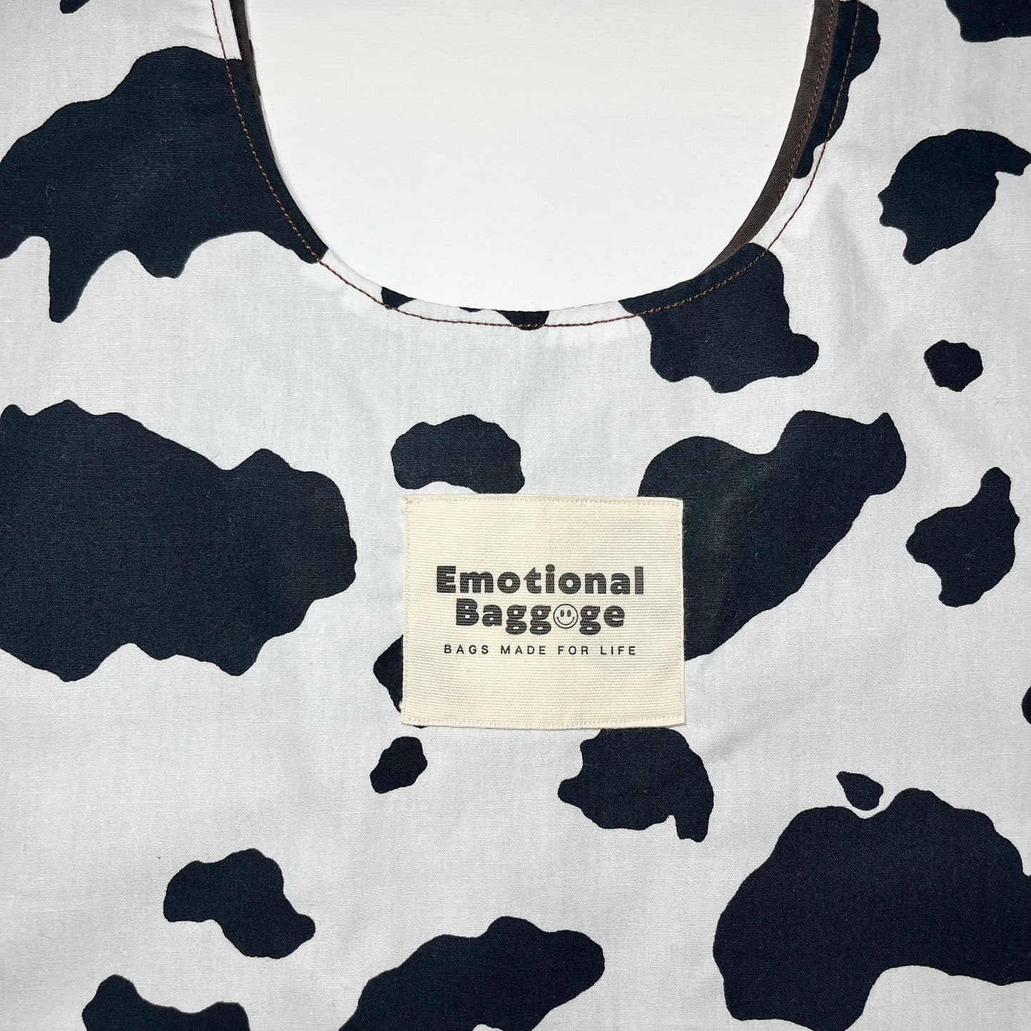 Emotional Baggage Shopper – Cow Print