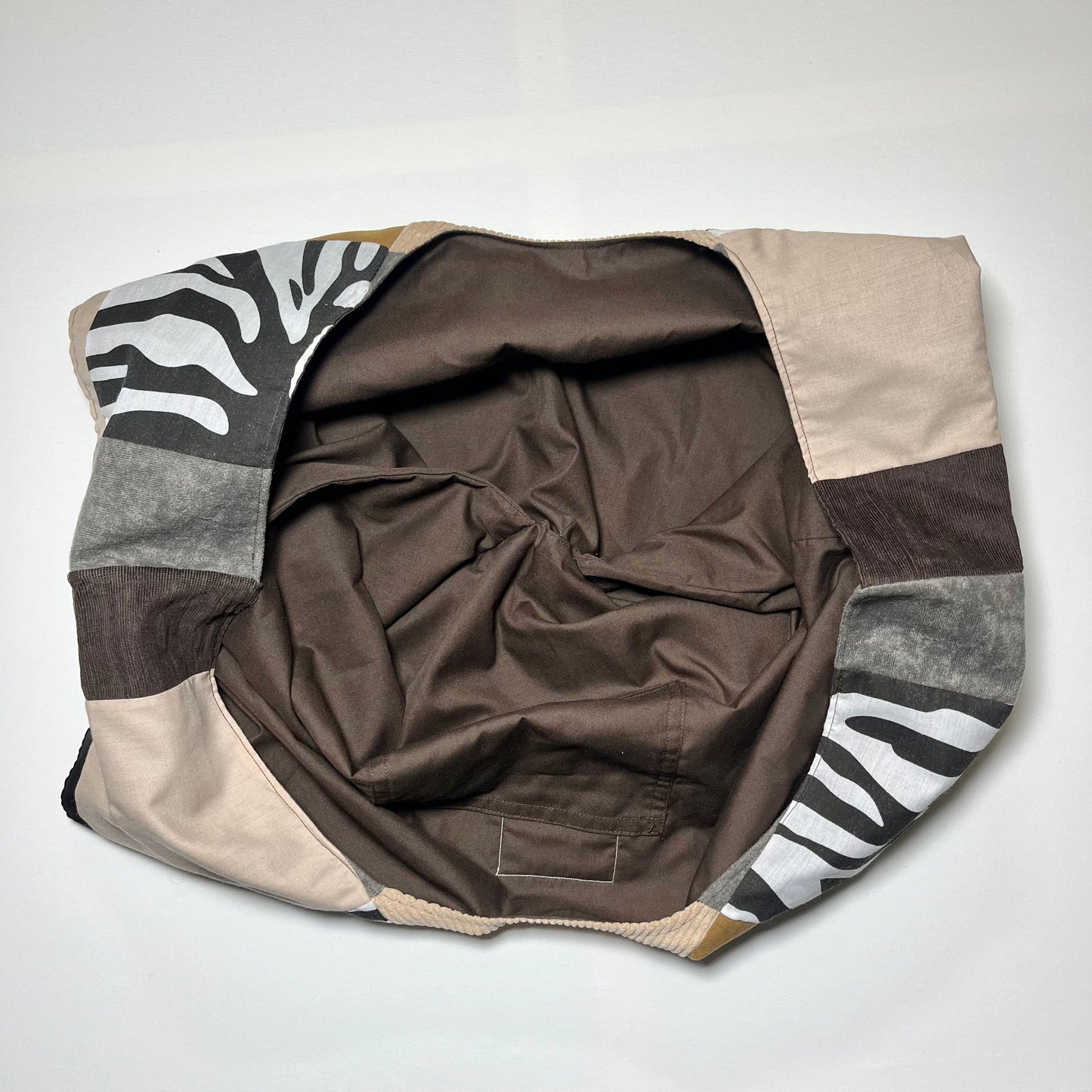 Emotional Baggage Shopper β Beige Patchwork