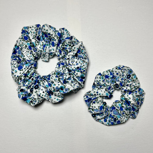Emotional Baggage Scrunchie - Ditsy Blue & White Floral