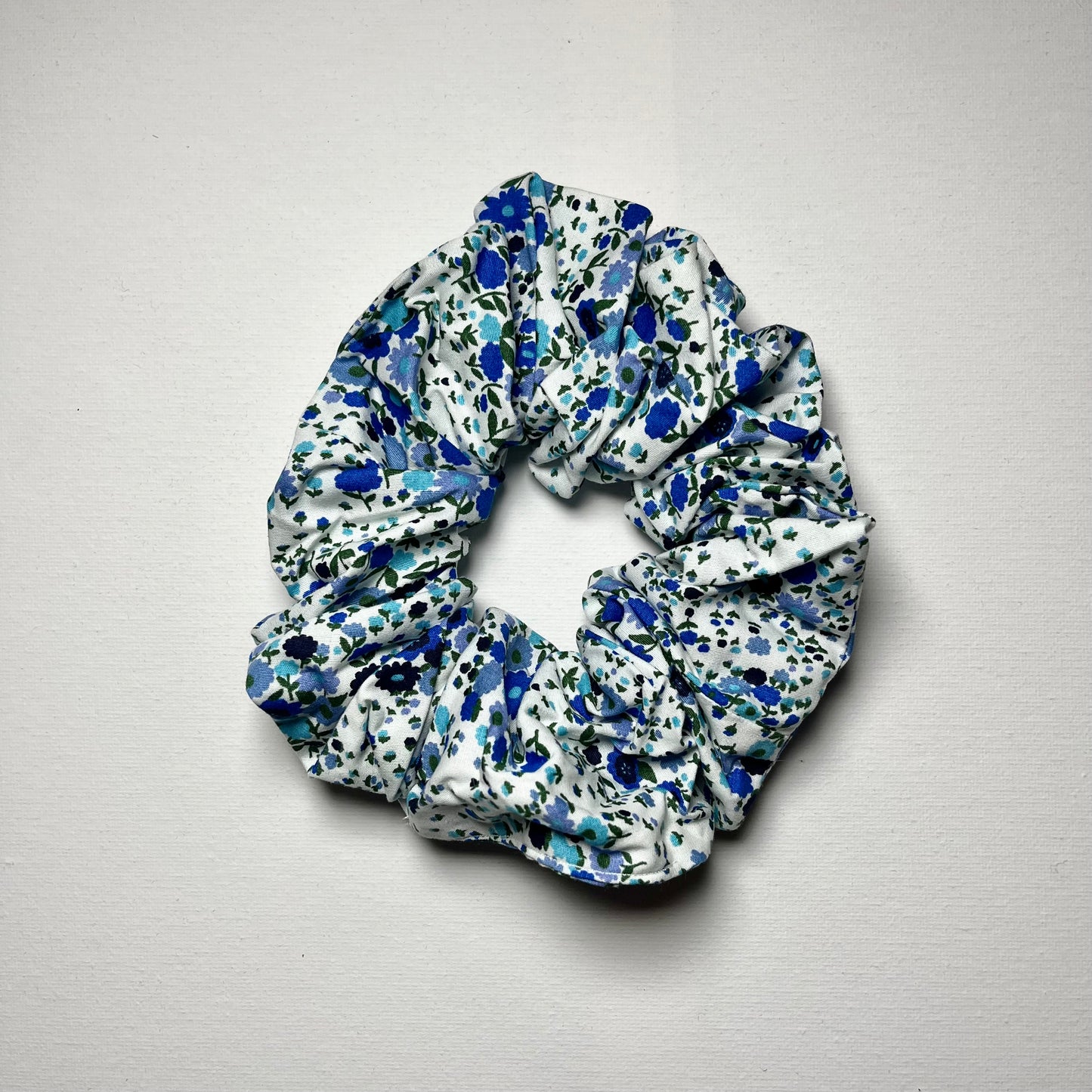 Emotional Baggage Scrunchie - Ditsy Blue & White Floral
