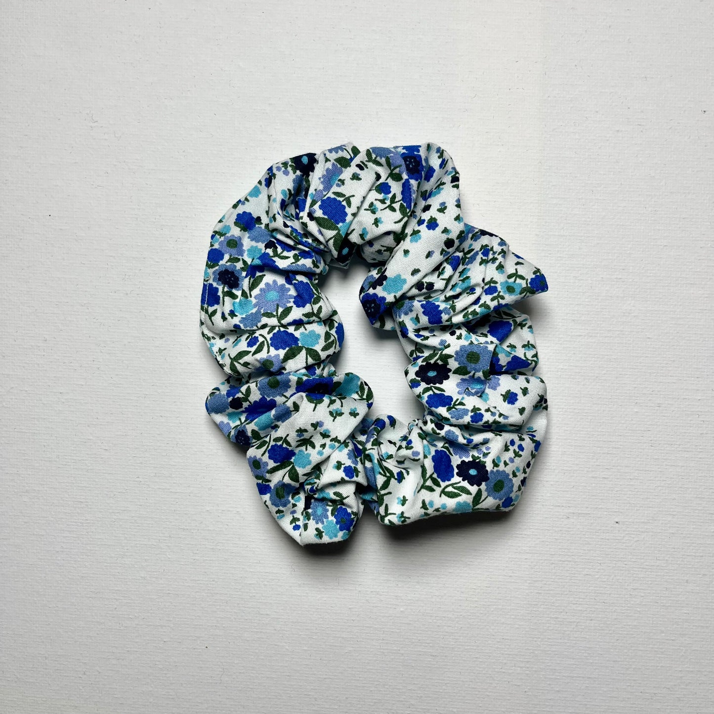 Emotional Baggage Scrunchie - Ditsy Blue & White Floral