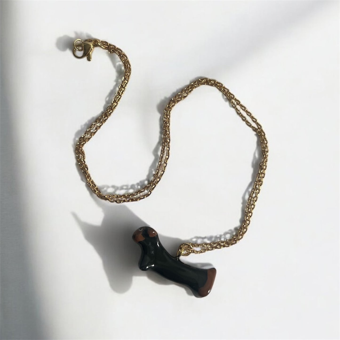 Clay Sausage Dog Necklace