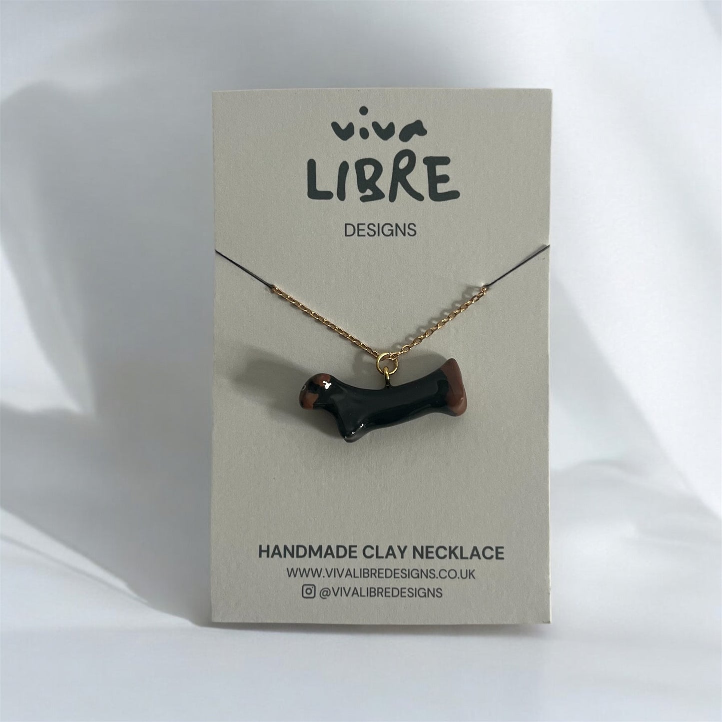 Clay Sausage Dog Necklace