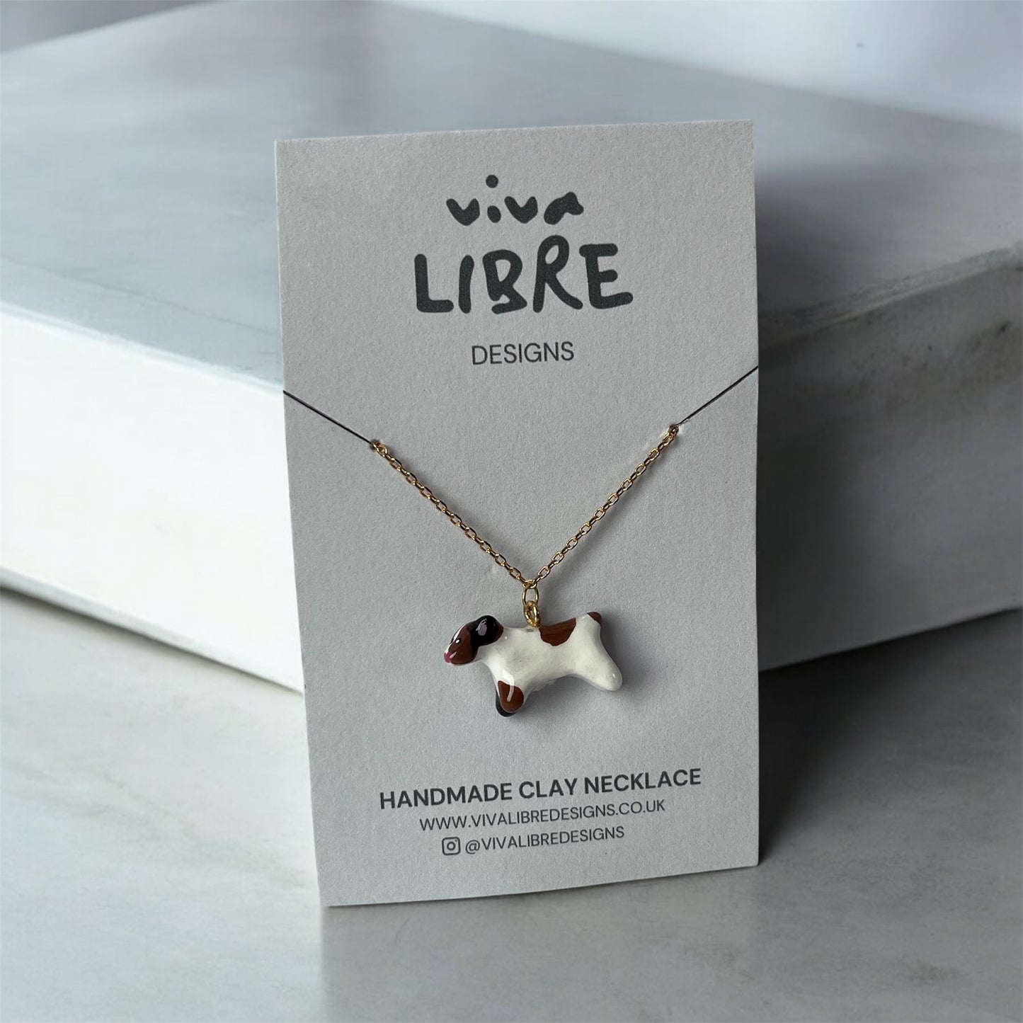 Clay Jack Russell Dog Necklace