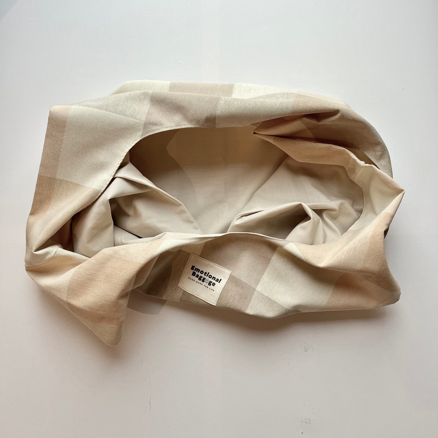 Emotional Baggage Shopper – Beige Gingham