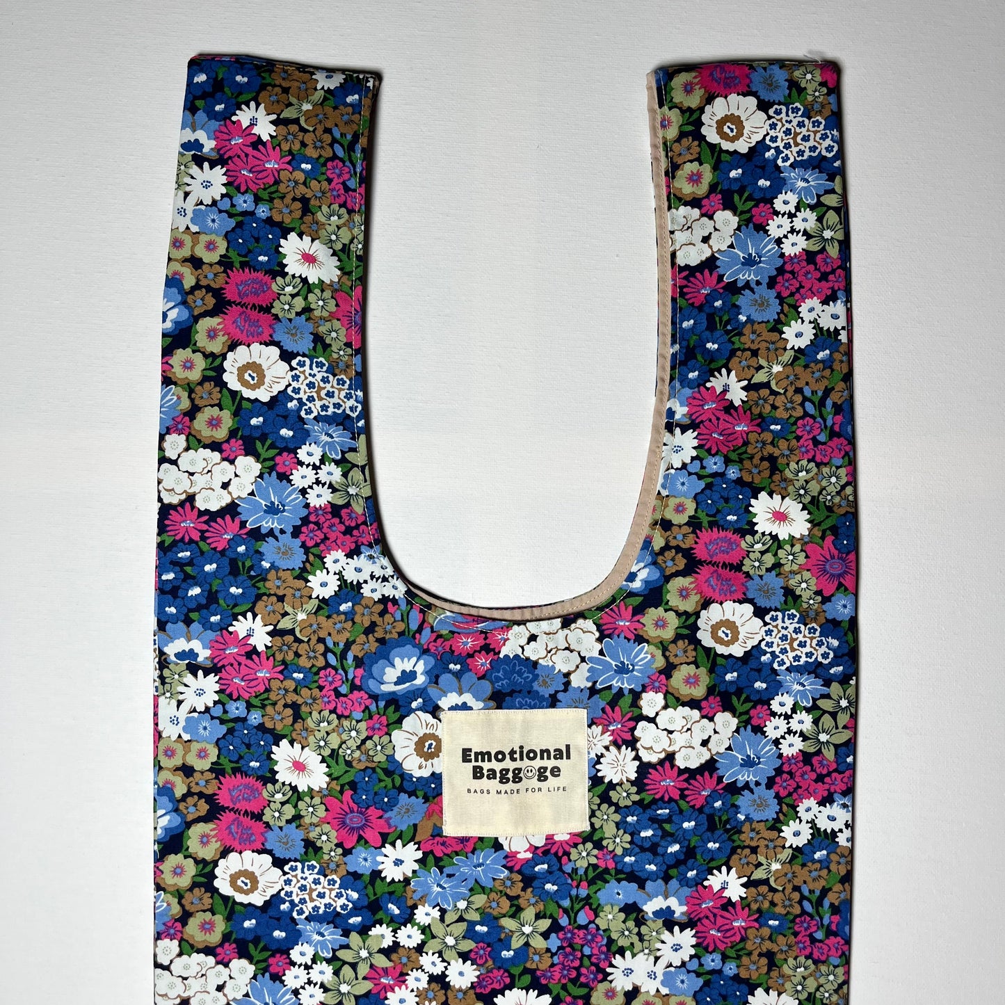 Emotional Baggage Shopper – Modern Blue Floral