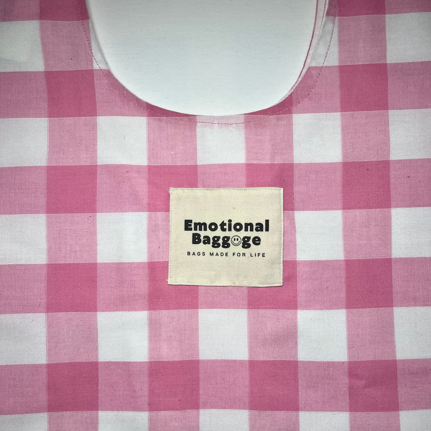 Emotional Baggage Shopper – Pink Gingham