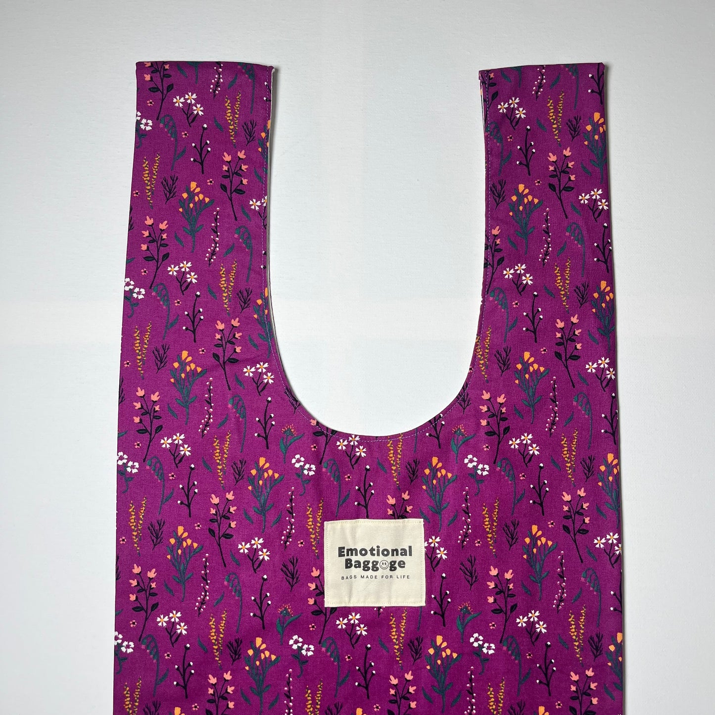 Emotional Baggage Shopper – Purple Woodland Floral