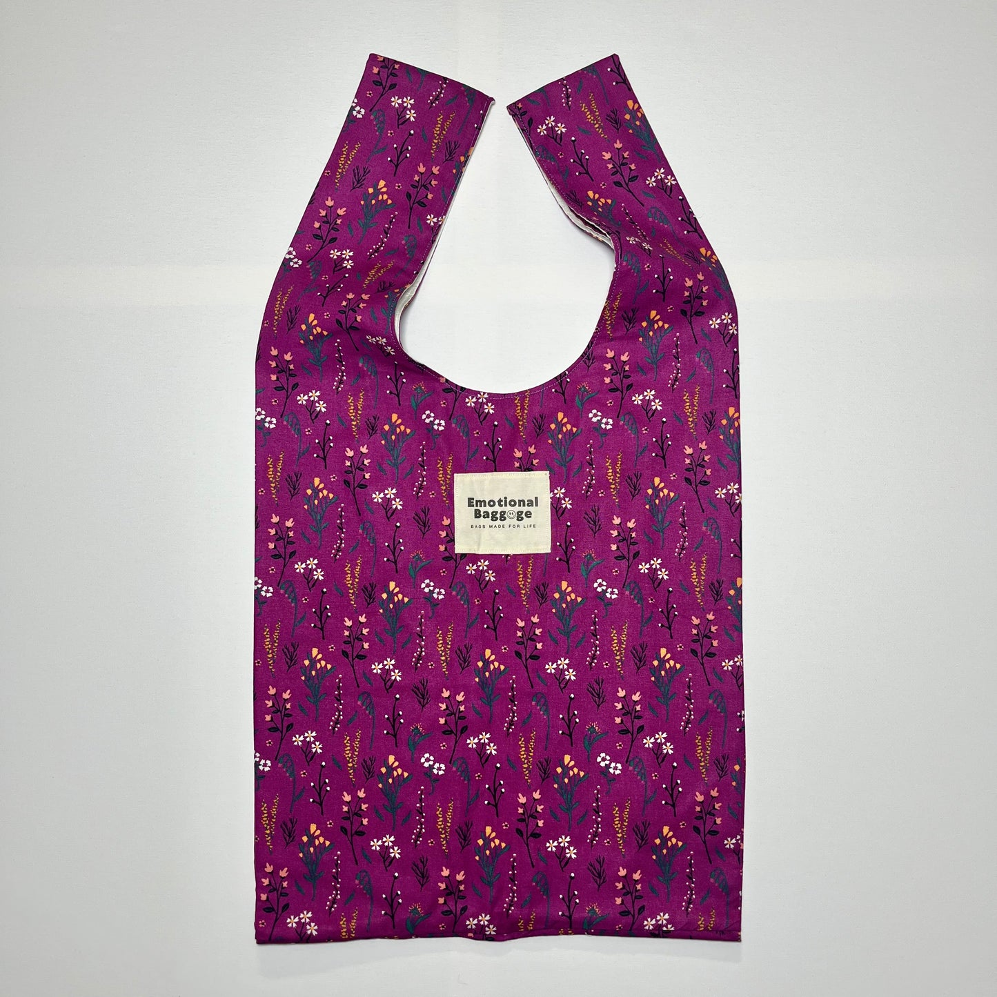Emotional Baggage Shopper – Purple Woodland Floral