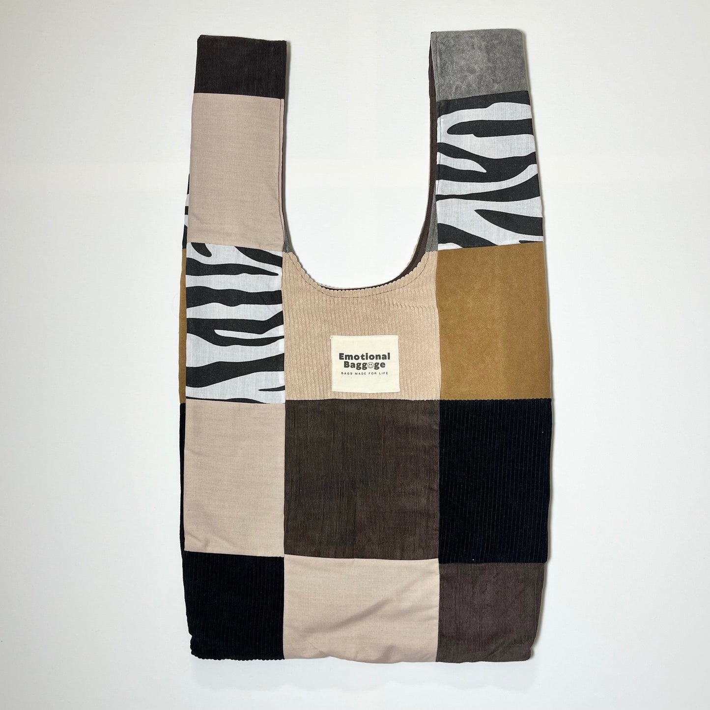 Emotional Baggage Shopper – Beige Patchwork