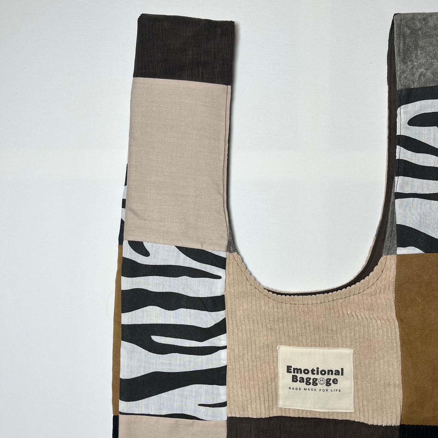 Emotional Baggage Shopper – Beige Patchwork