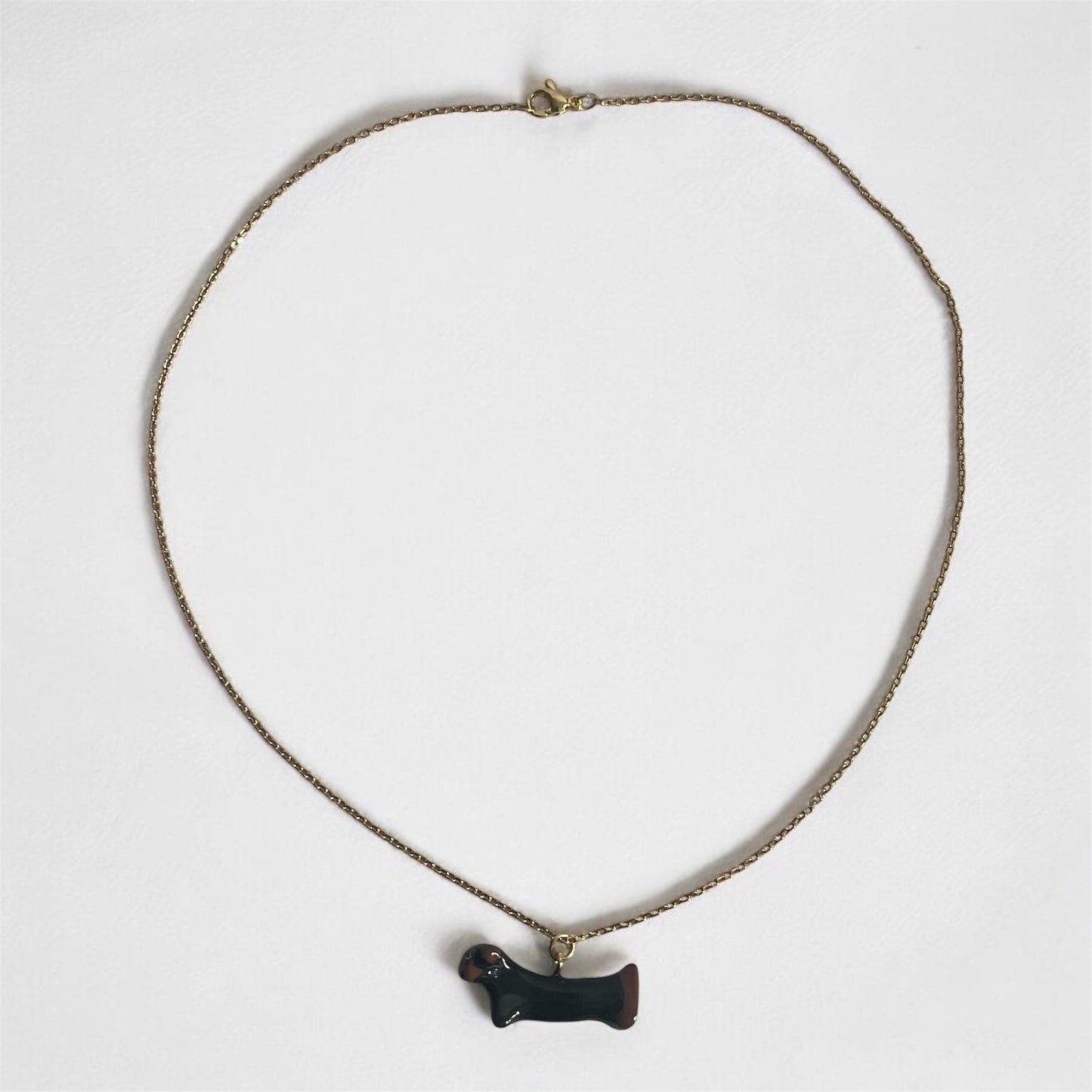 Clay Sausage Dog Necklace