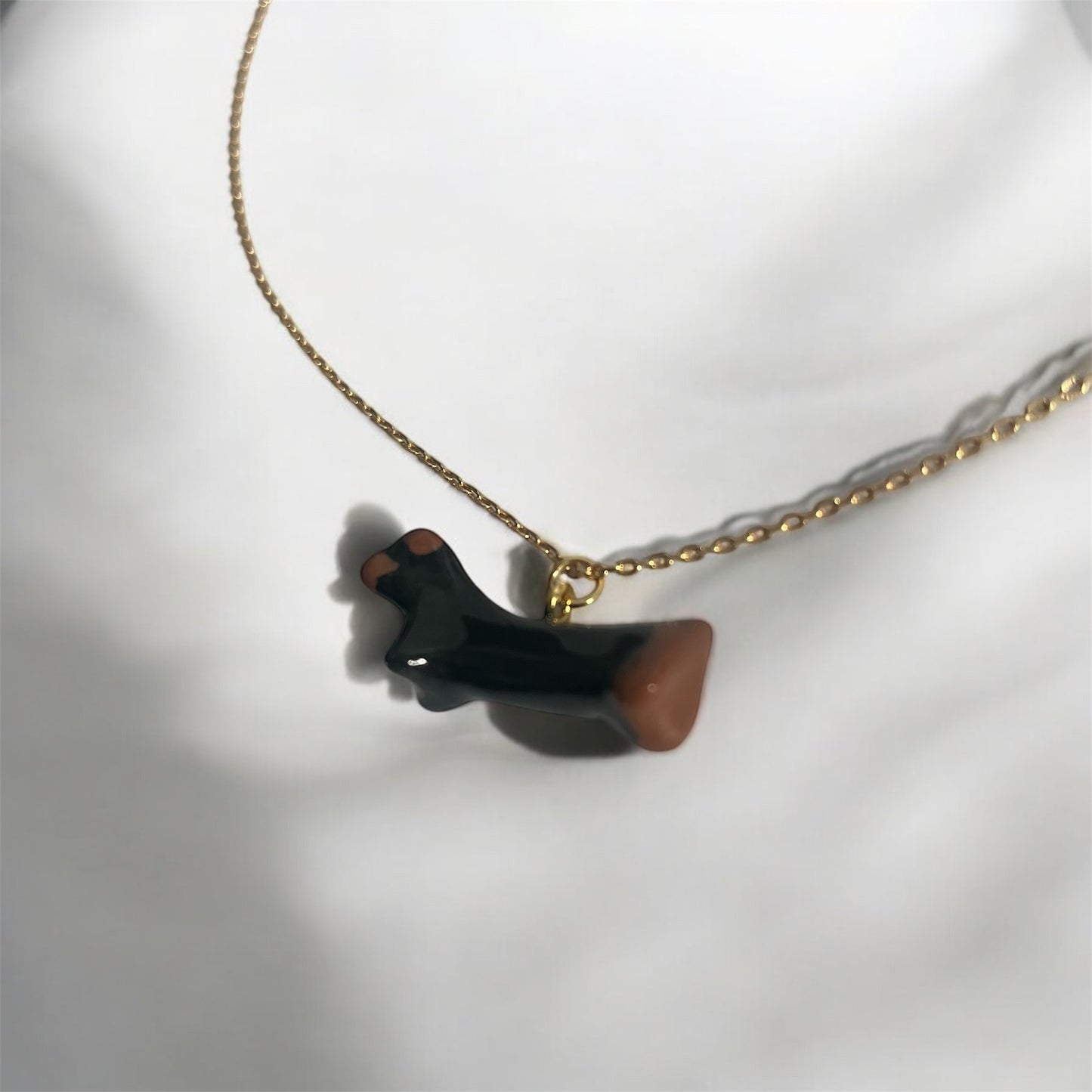 Clay Sausage Dog Necklace